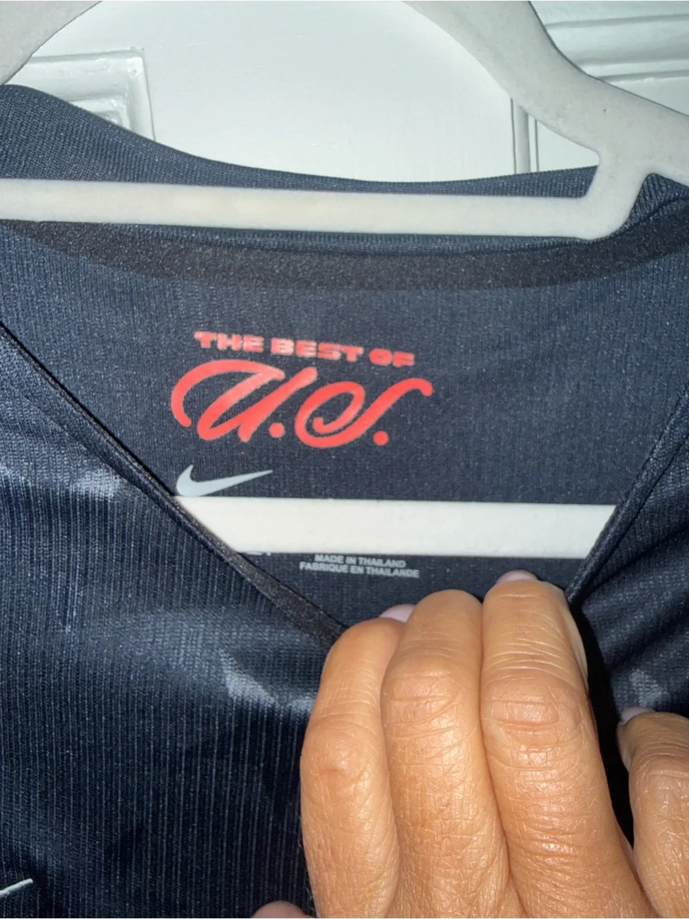 Nike Men's Navy USA Star Soccer Jersey with Red Trim